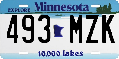 MN license plate 493MZK