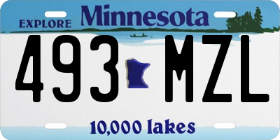 MN license plate 493MZL
