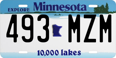 MN license plate 493MZM