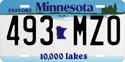 MN license plate 493MZO