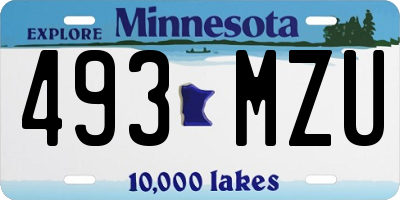 MN license plate 493MZU