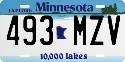 MN license plate 493MZV