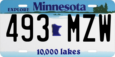 MN license plate 493MZW