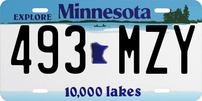 MN license plate 493MZY