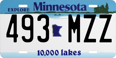 MN license plate 493MZZ