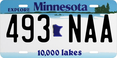 MN license plate 493NAA