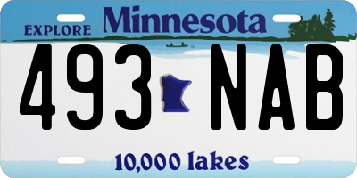 MN license plate 493NAB