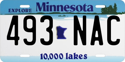 MN license plate 493NAC