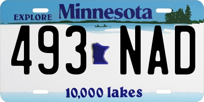 MN license plate 493NAD