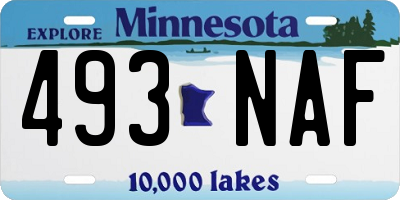 MN license plate 493NAF