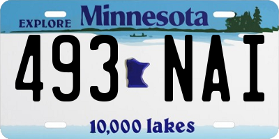 MN license plate 493NAI