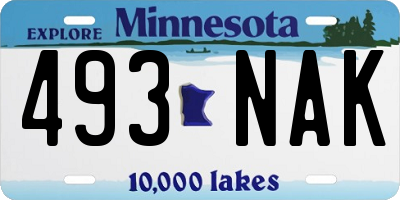 MN license plate 493NAK