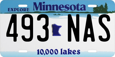 MN license plate 493NAS