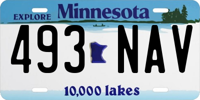 MN license plate 493NAV