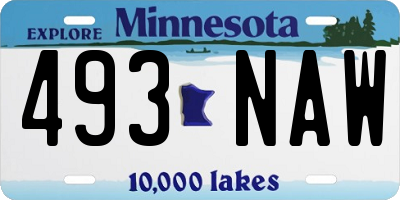 MN license plate 493NAW