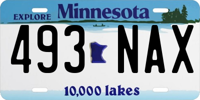 MN license plate 493NAX