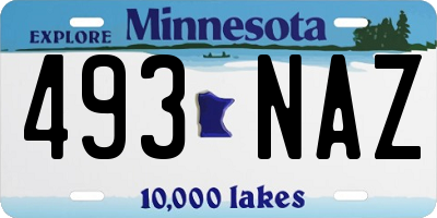 MN license plate 493NAZ