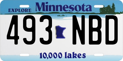 MN license plate 493NBD