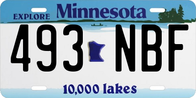 MN license plate 493NBF