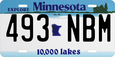 MN license plate 493NBM