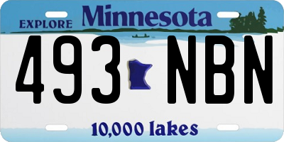 MN license plate 493NBN