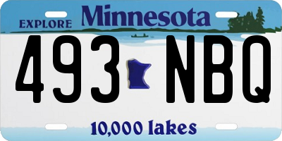 MN license plate 493NBQ