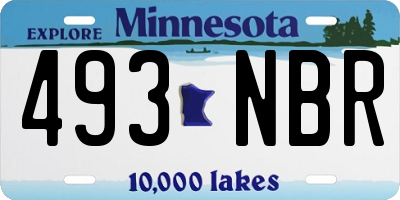 MN license plate 493NBR