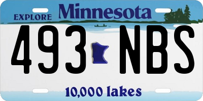 MN license plate 493NBS