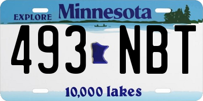 MN license plate 493NBT