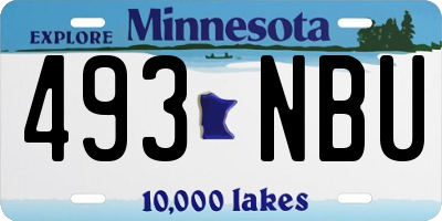 MN license plate 493NBU