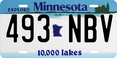 MN license plate 493NBV