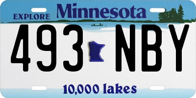 MN license plate 493NBY