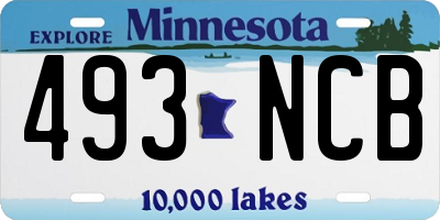 MN license plate 493NCB