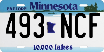 MN license plate 493NCF