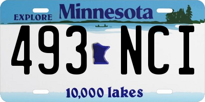 MN license plate 493NCI