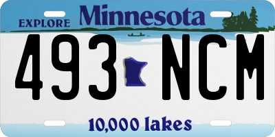 MN license plate 493NCM