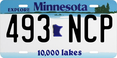 MN license plate 493NCP