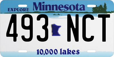 MN license plate 493NCT