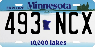 MN license plate 493NCX