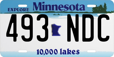 MN license plate 493NDC