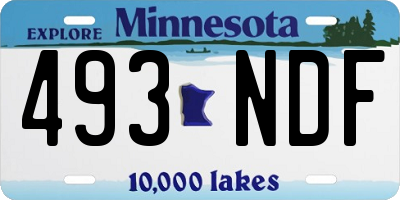 MN license plate 493NDF