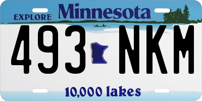 MN license plate 493NKM