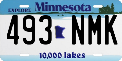 MN license plate 493NMK