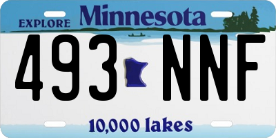 MN license plate 493NNF