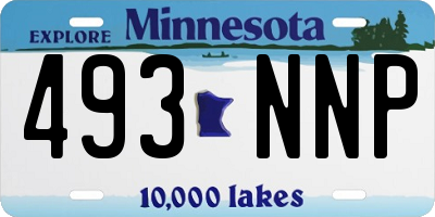 MN license plate 493NNP