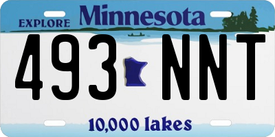 MN license plate 493NNT