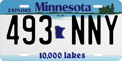 MN license plate 493NNY