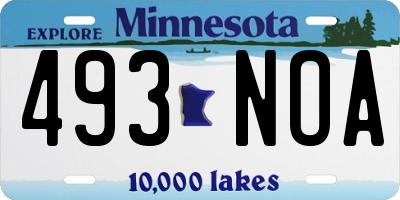 MN license plate 493NOA