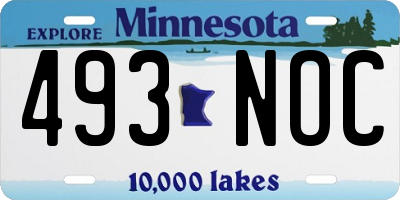 MN license plate 493NOC