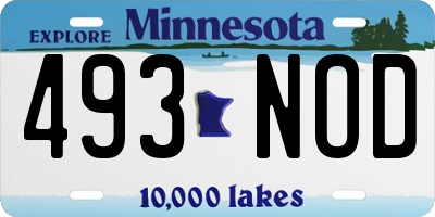 MN license plate 493NOD